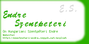 endre szentpeteri business card